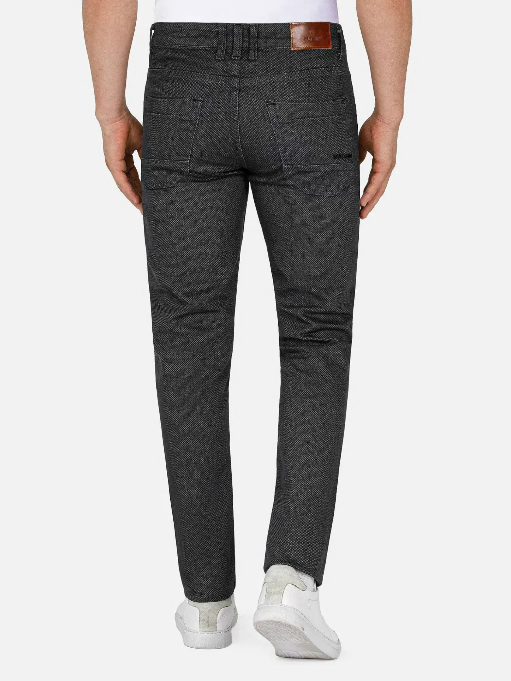 Wam Denim Jeans|Twilight Mini Check Slim Fit Anthracite Jeans