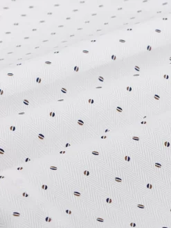 Wam Denim Overhemd Lange Mouwen|Verdantia Coffee Bean Pattern White Overhemd Lange Mouw