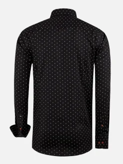 Wam Denim Overhemd Lange Mouwen|Verdantia Coffee Bean Pattern Black Overhemd Lange Mouw