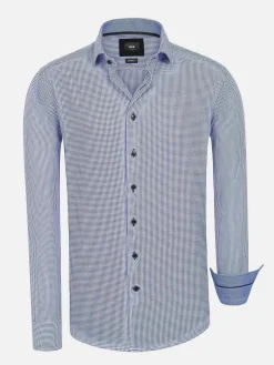 Wam Denim Overhemd Lange Mouwen|Vermilion Checkered Blue Overhemd Lange Mouw