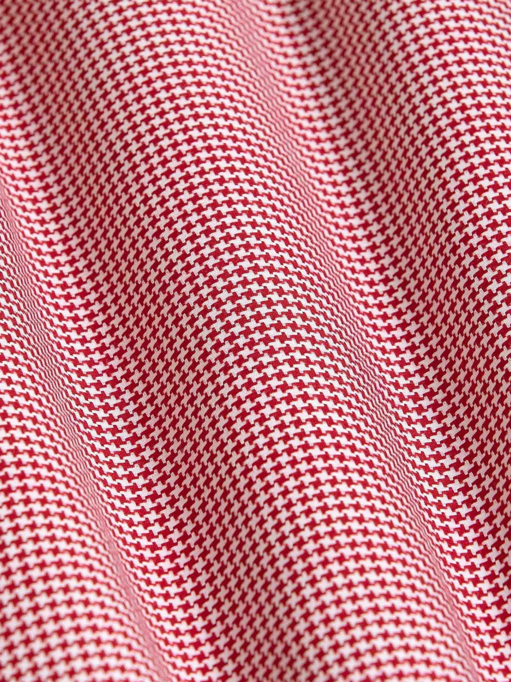 Wam Denim Overhemd Lange Mouwen|Vermilion Checkered Red Overhemd Lange Mouw