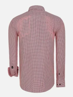 Wam Denim Overhemd Lange Mouwen|Vermilion Checkered Red Overhemd Lange Mouw