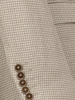 Wam Denim Colberts|Vivia Single Breasted Check Dark Beige Colbert