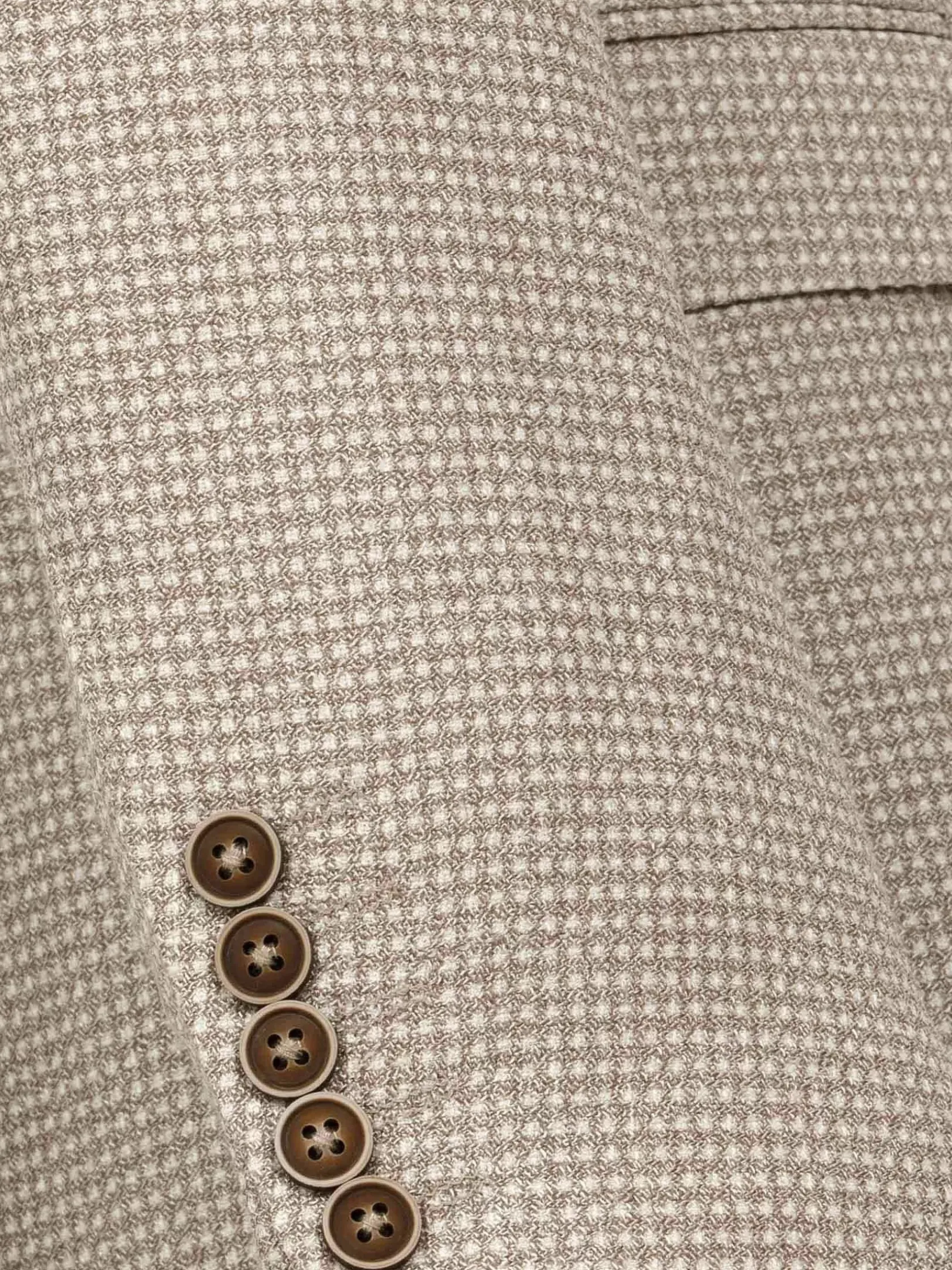 Wam Denim Colberts|Vivia Single Breasted Check Dark Beige Colbert