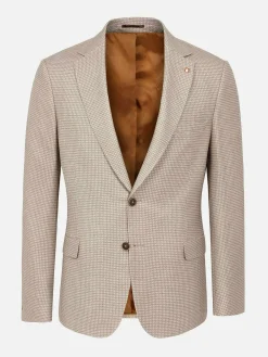 Wam Denim Colberts|Vivia Single Breasted Check Dark Beige Colbert