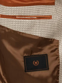 Wam Denim Colberts|Vivia Single Breasted Check Dark Beige Colbert
