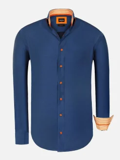 Wam Denim Overhemd Lange Mouwen|Waylon Regular Fit Indigo Overhemd