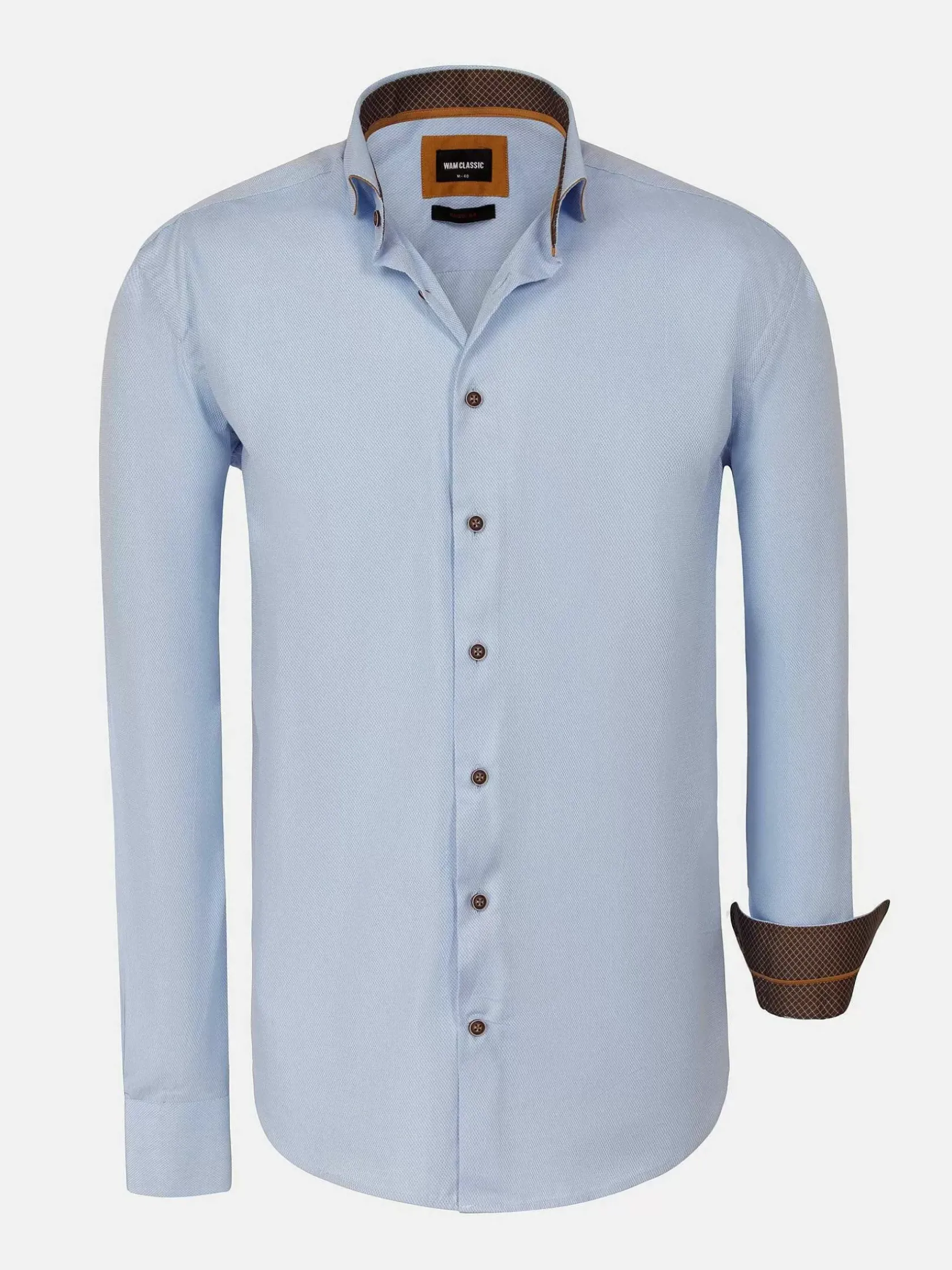 Wam Denim Overhemd Lange Mouwen|Waylon Regular Fit Light Blue Overhemd