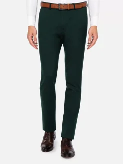 Wam Denim Pantalons|Wayne Glen Check Slim Fit Green Suit Pantalon