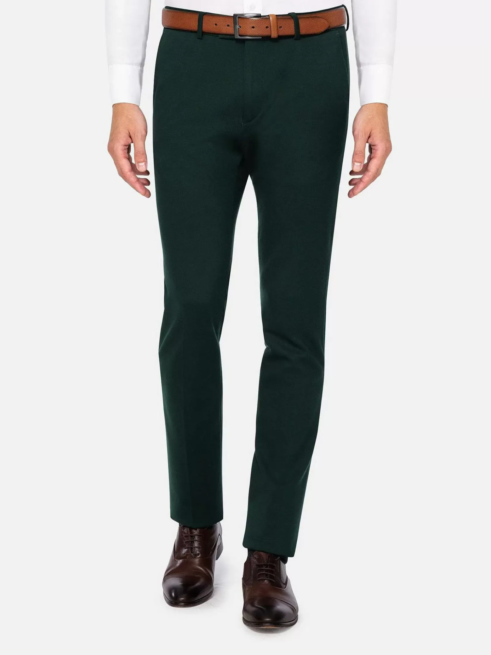 Wam Denim Pantalons|Wayne Glen Check Slim Fit Green Suit Pantalon