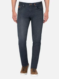 Wam Denim Jeans|Zion Mini Check Slim Fit Navy Jeans