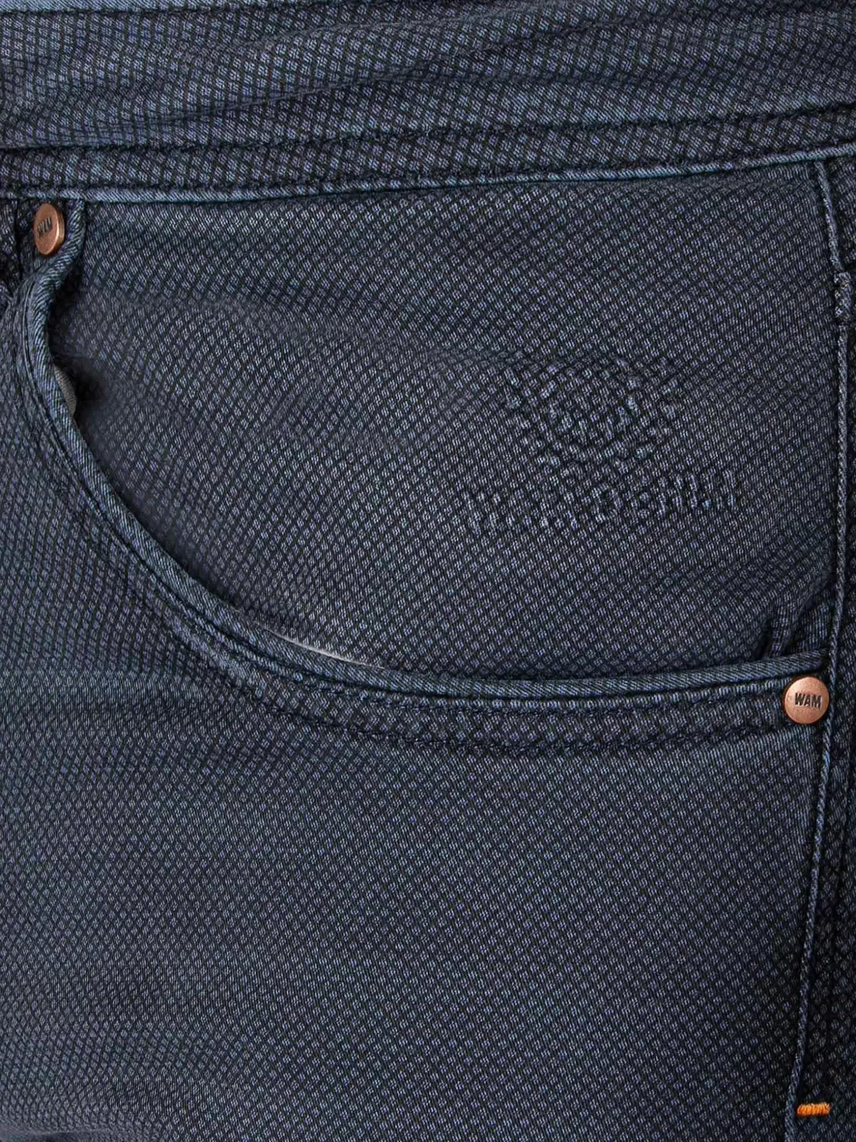 Wam Denim Jeans|Zion Mini Check Slim Fit Navy Jeans
